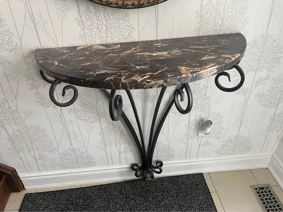 Marble Entrance Console Table with Mirror - photo 2