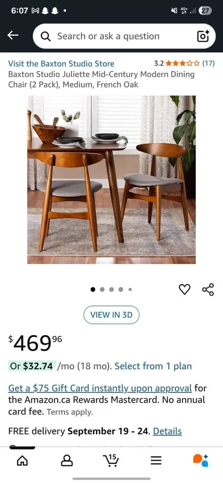 Baxton Studio Juliette Dining Chairs (Set of 2) image indicator(5)