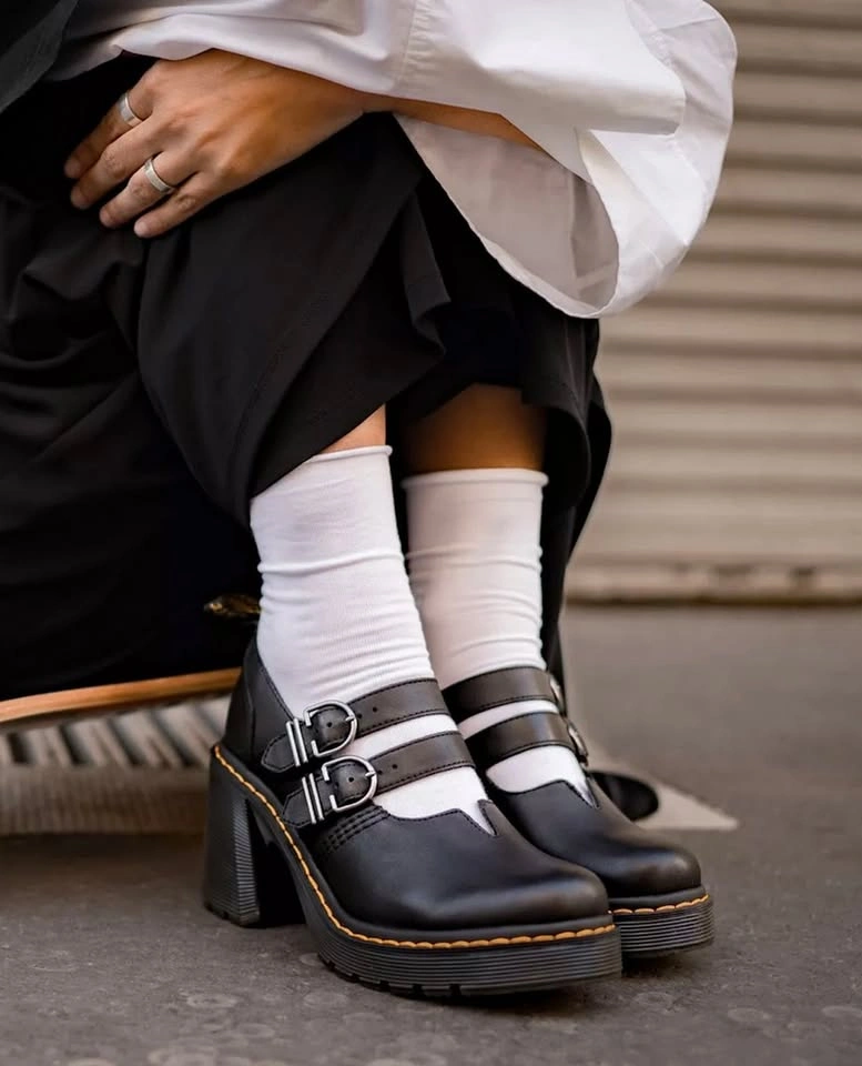 Dr. Martens Eviee Platform Leather Heeled Shoes NEW IN BOX 41 Si - photo 2