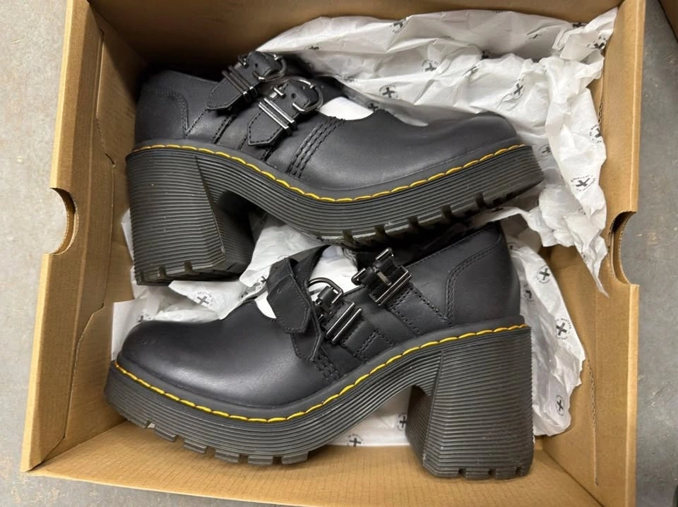 Dr. Martens Eviee Platform Leather Heeled Shoes NEW IN BOX 41 Si - photo 3