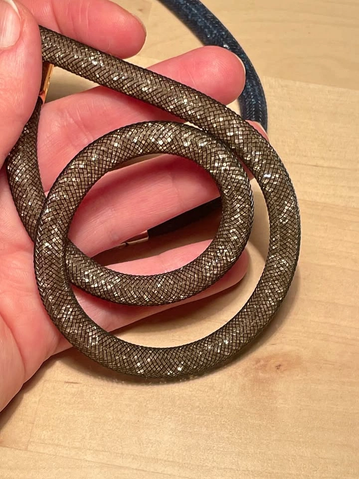 Swarovski Stardust Necklace/Bracelet - Black/Brown & Navy/Blue