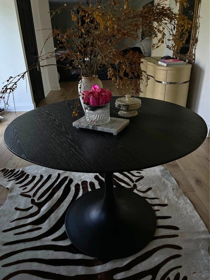 Restoration Hardware RH Aero 42” Round Black Wood Table