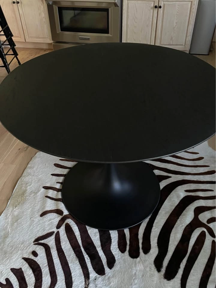 Restoration Hardware RH Aero 42” Round Black Wood Table - photo 2