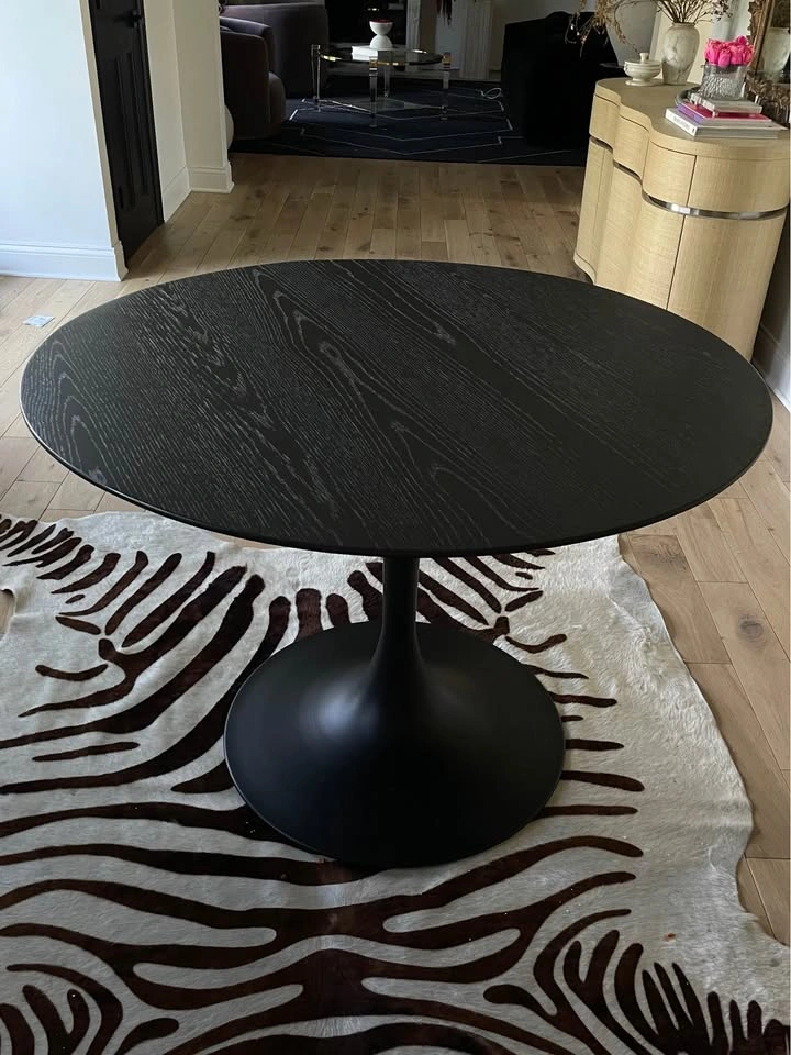 Restoration Hardware RH Aero 42” Round Black Wood Table - photo 4