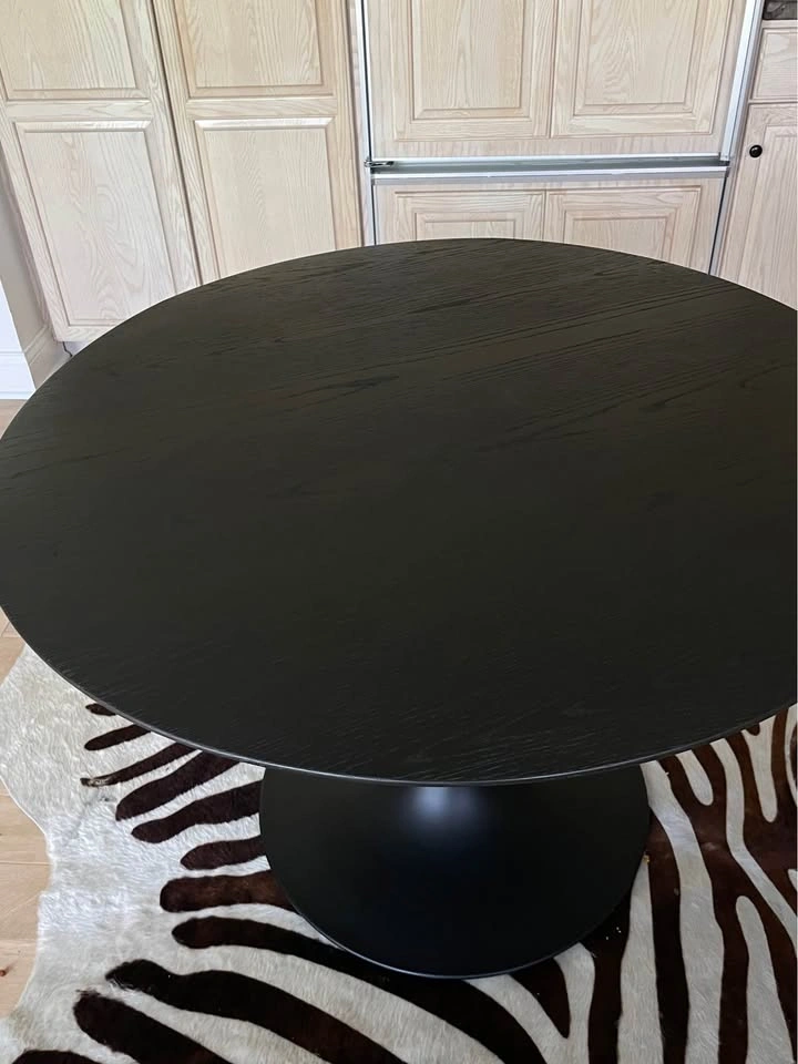 Restoration Hardware RH Aero 42” Round Black Wood Table - photo 5