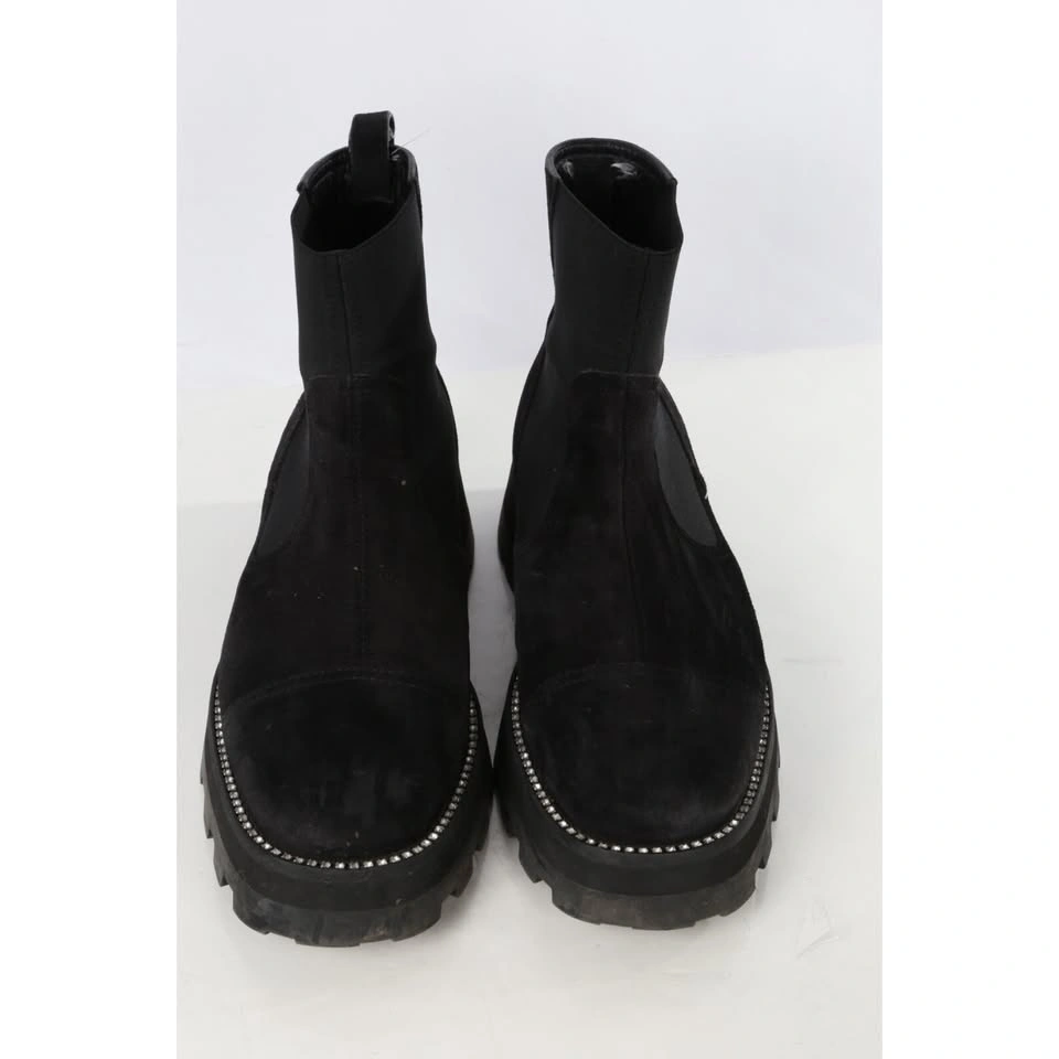 Jimmy Choo Clayton Crystal Embellished Black Suede Chelsea Boots - photo 3