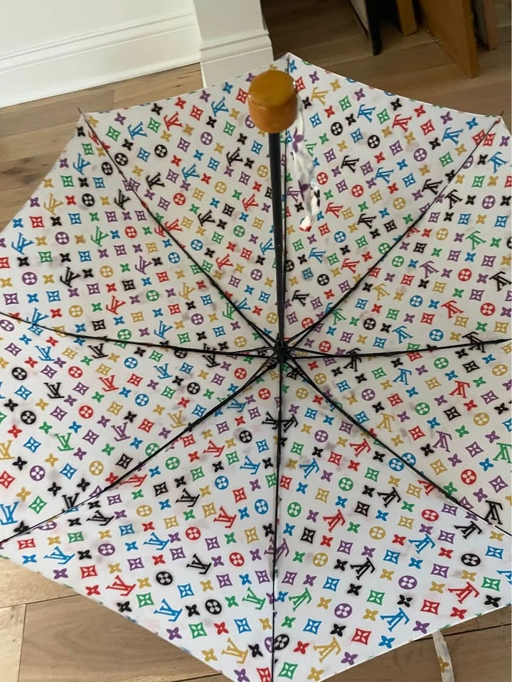 Vintage LV Monogram Print Folding Umbrella - photo 3