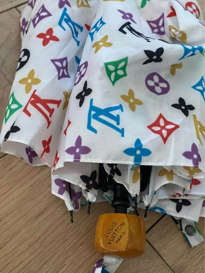 Vintage LV Monogram Print Folding Umbrella - photo 5