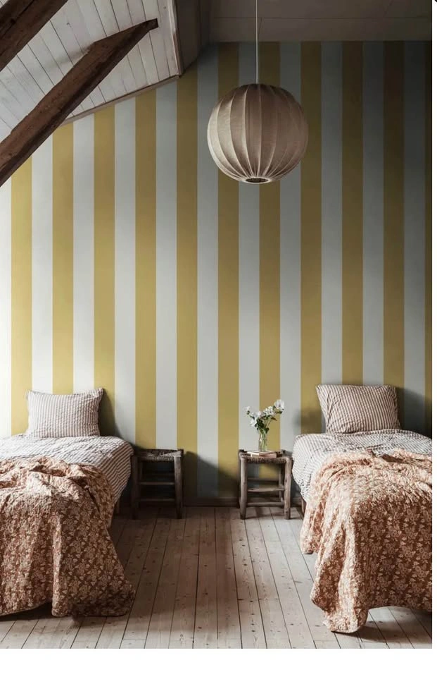 Yellow & White Striped Wallpaper - 2 Rolls - photo 2