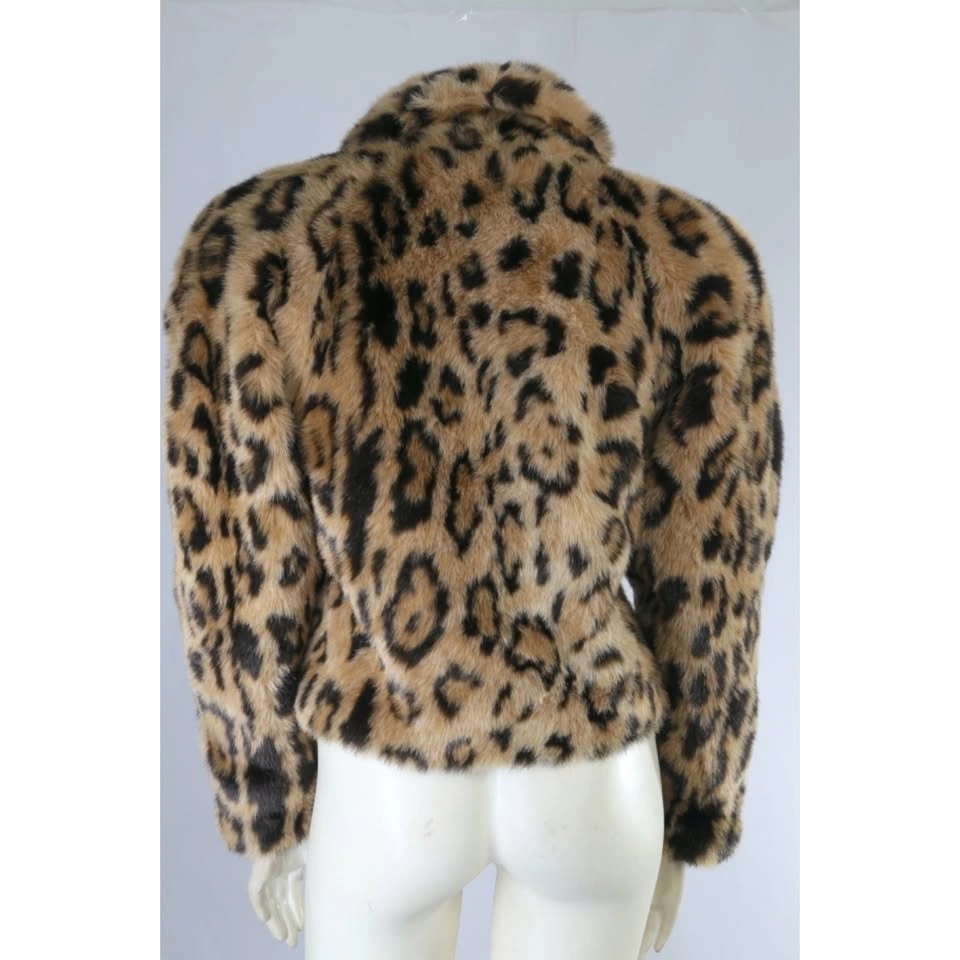 Leopard Print Faux Fur Short Jacket - Women's S - photo 3