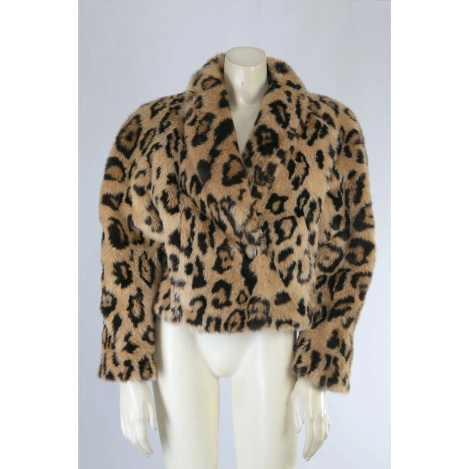 Leopard Print Faux Fur Short Jacket - Women's S - photo 5