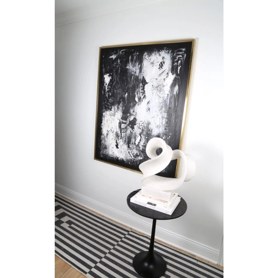 White Polystone Twisted Wave Abstract Sculpture w/ Base 19" - photo 5