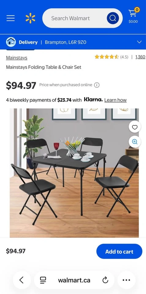 Mainstays 5-Piece Folding Table & Chair Set - photo 2