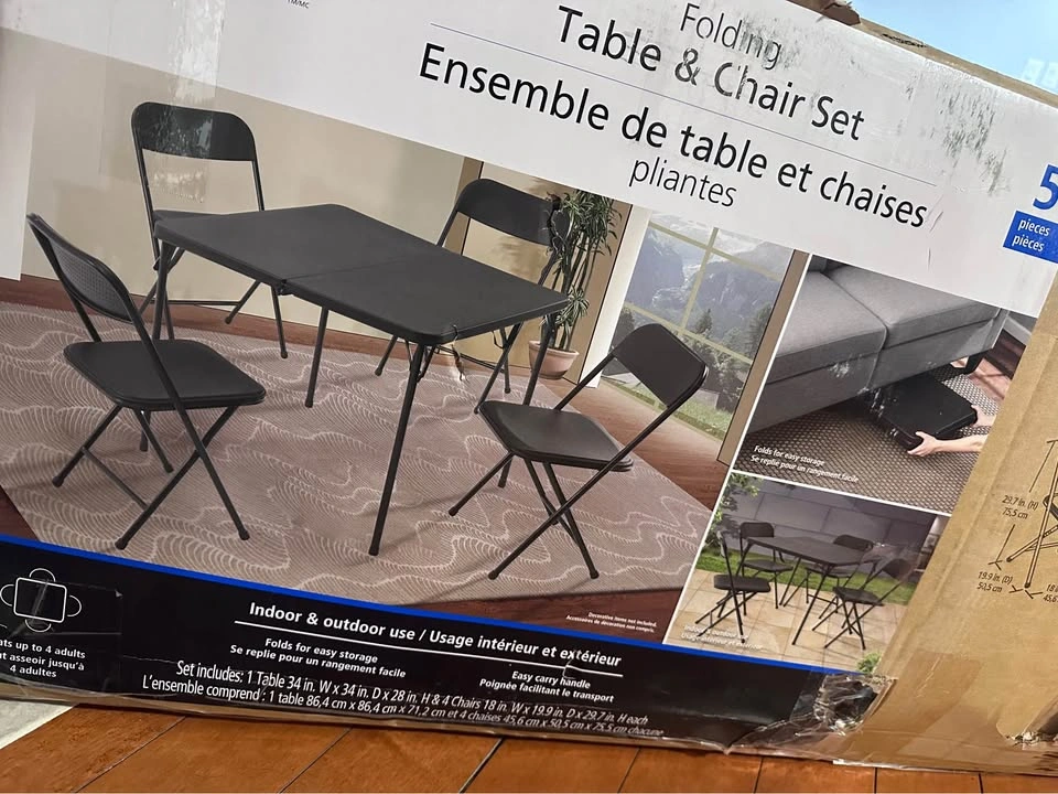 Mainstays 5-Piece Folding Table & Chair Set - photo 3