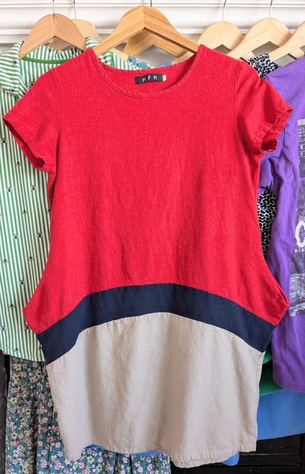 Spring Office/Work Dress - Linen - Color Block M - photo 2