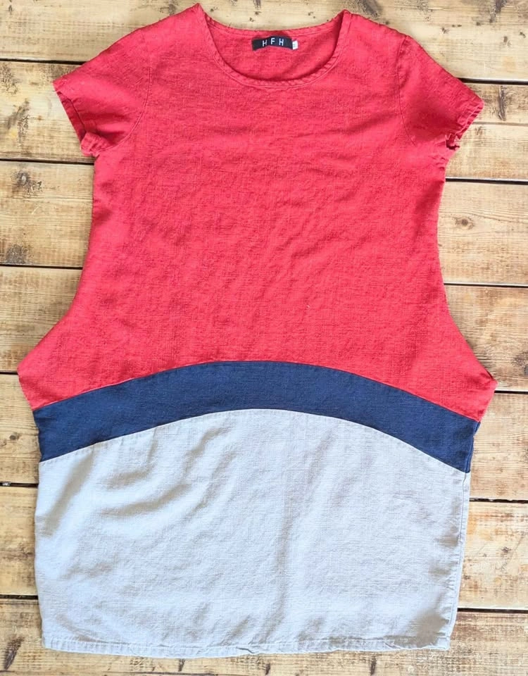 Spring Office/Work Dress - Linen - Color Block M - photo 3