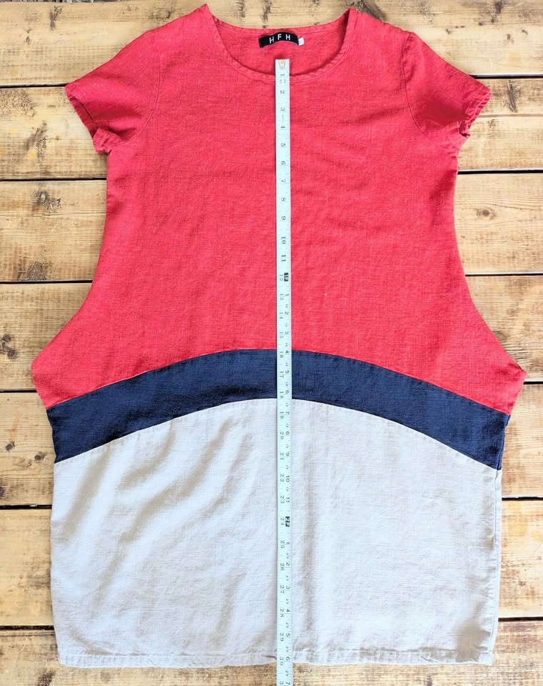Spring Office/Work Dress - Linen - Color Block M - photo 4