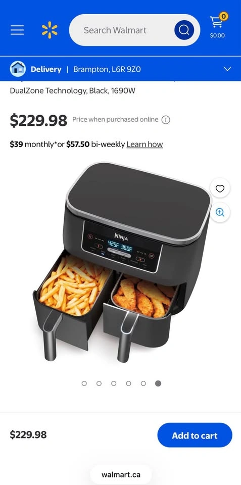 Ninja DZ201C Foodi 6-in-1 8-Qt 2-Basket Air Fryer