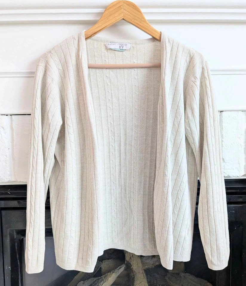 Cream Knit Cardigan Sweater – Kathy Froese Plus (fits like M)