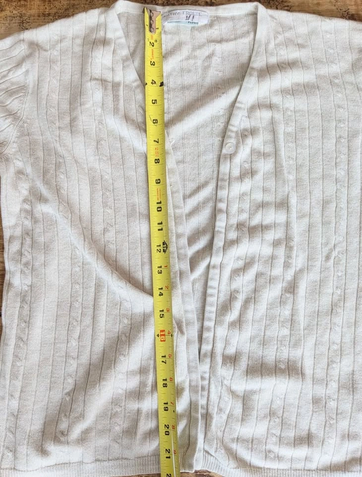 Cream Knit Cardigan Sweater – Kathy Froese Plus (fits like M) - photo 5