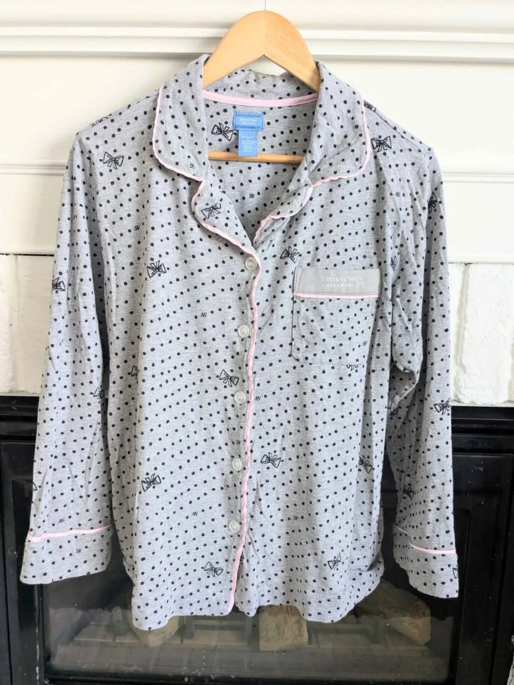 Simply Vera Vera Wang Polka Dot Pajama Top – Size S