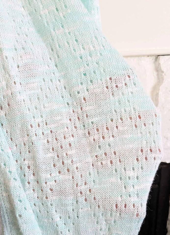 SOFT & SILKY Pale Mint Open Knit Cardigan Light Sweater - photo 3