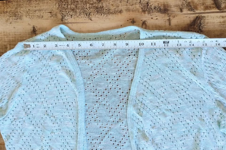 SOFT & SILKY Pale Mint Open Knit Cardigan Light Sweater - photo 4