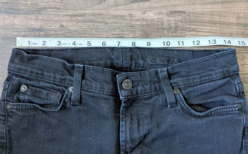 7 For All Mankind Black Skinny Jeans Size 27 USA Made Stretch De - photo 5