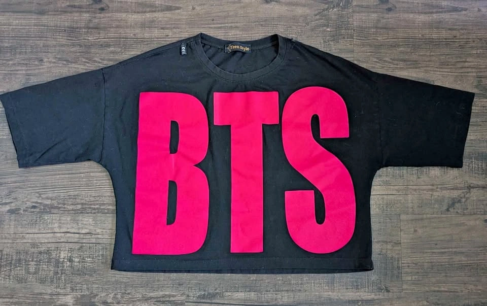 BTS Cropped Tee – Batwing Sleeve, Soft Stretch (Teen Size)
