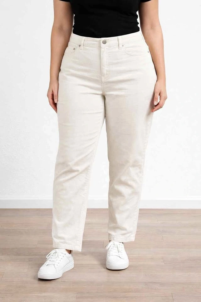 Women’s Size 12 Cream Corduroy Pants – Stretch Fit