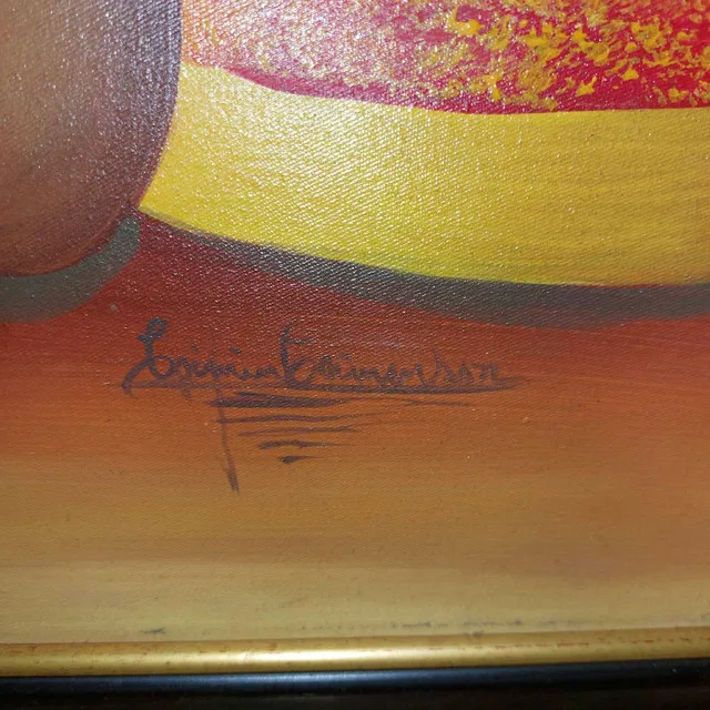 Large Vintage Haitian Painting w/ Signature 41.5" X 30" image indicator(2)