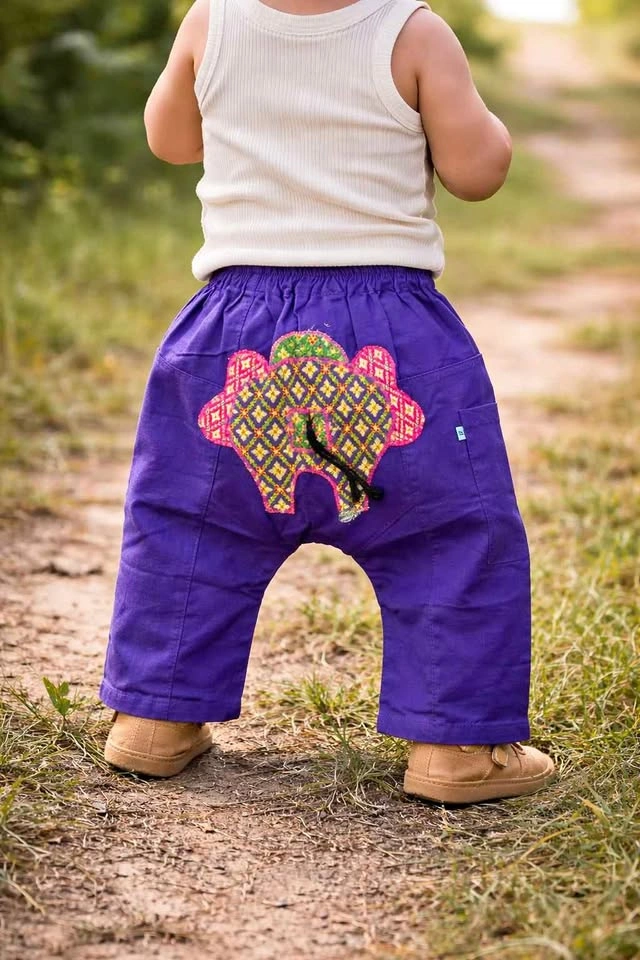 Handmade Toddler Elephant Pants 12-24M Harem Style NEW