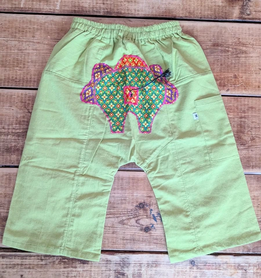 Handmade Toddler Elephant Pants 12-24M | Harem Style | NEW - photo 2