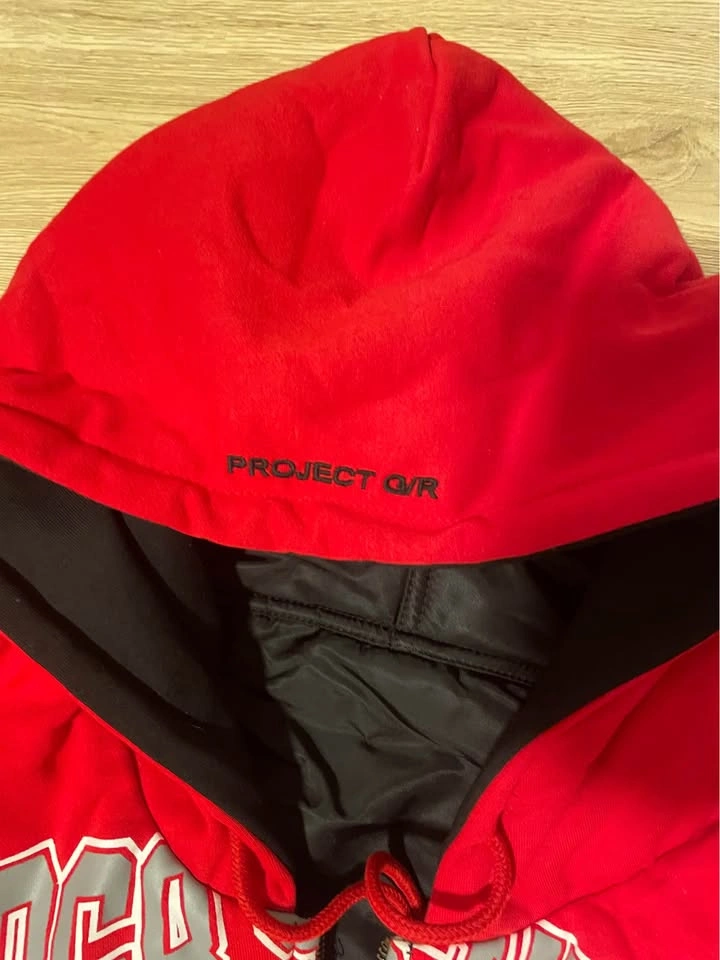 Streetwear Reversible Bomber Jacket Hooded Black/Red - photo 3