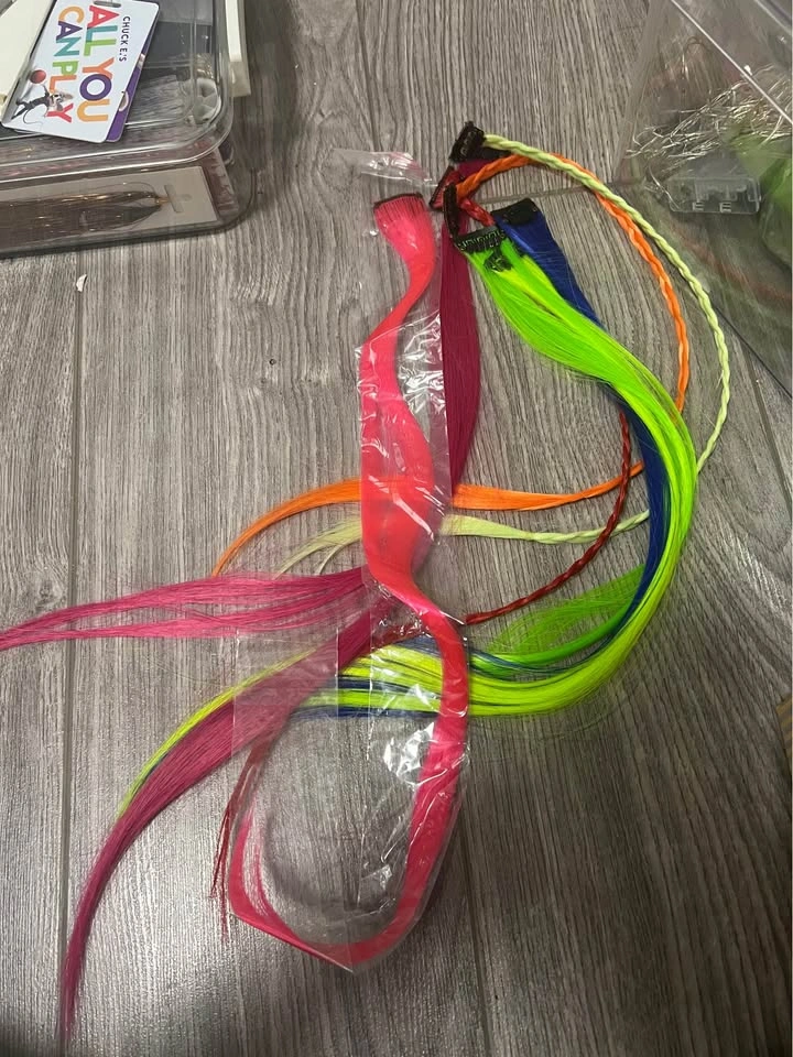 Colorful Hair Extensions & Tinsel Bundle – Festival/Y2K Style - photo 2