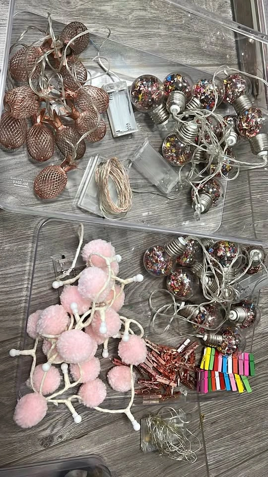 Room Decor Bundle Lights, Clips, Organizer