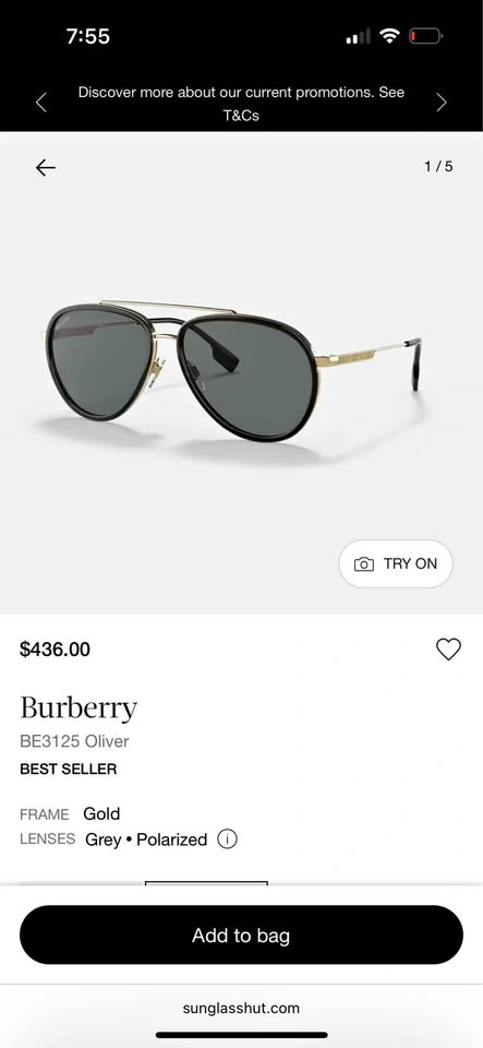 Brand new Burberry B3125 sunglasses