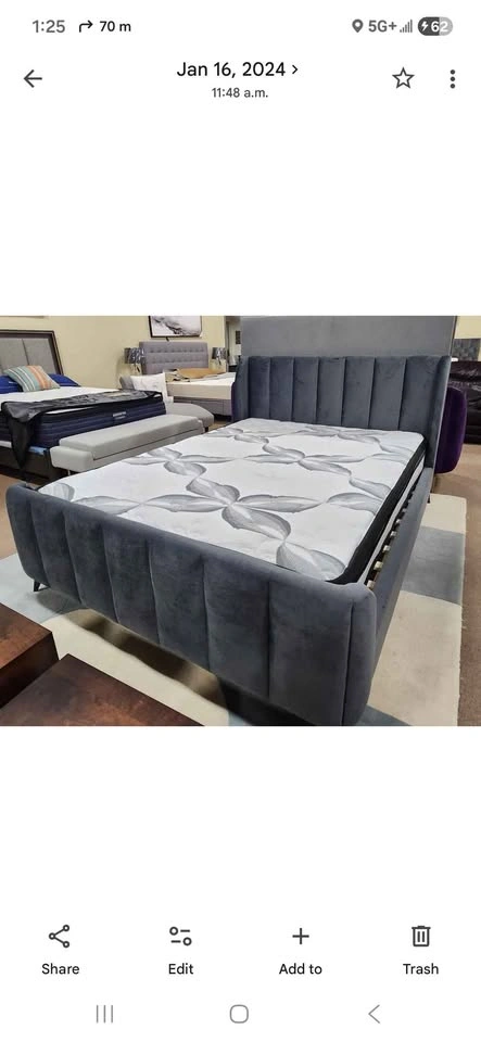 Stunning Queen Size Bed with Wing Headboard - photo 2