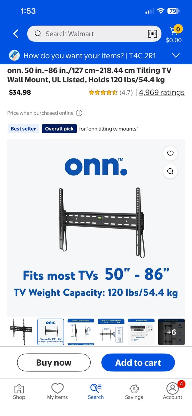 50” - 86” ONN TV Mount - photo 2