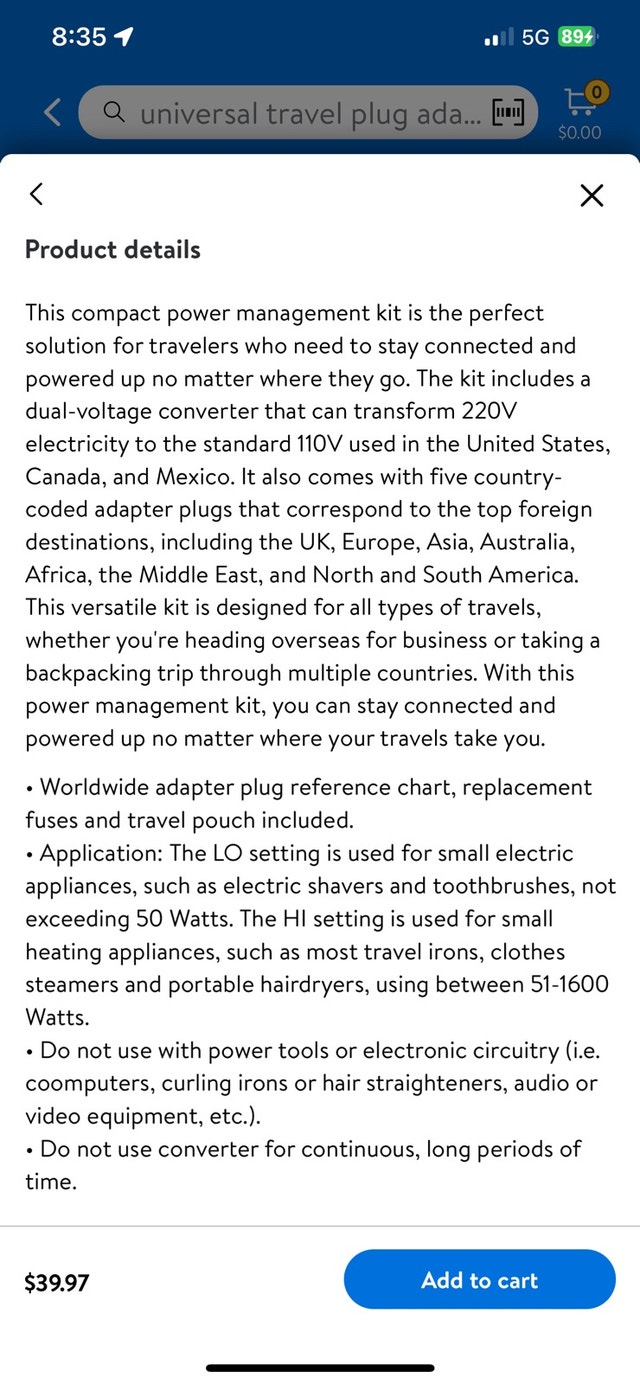 Air Canada Travel Converter Kit - photo 5