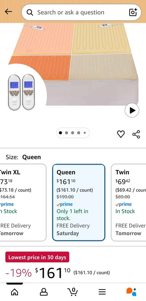 Bwarm Heated Mattress Pad - Queen - photo 2