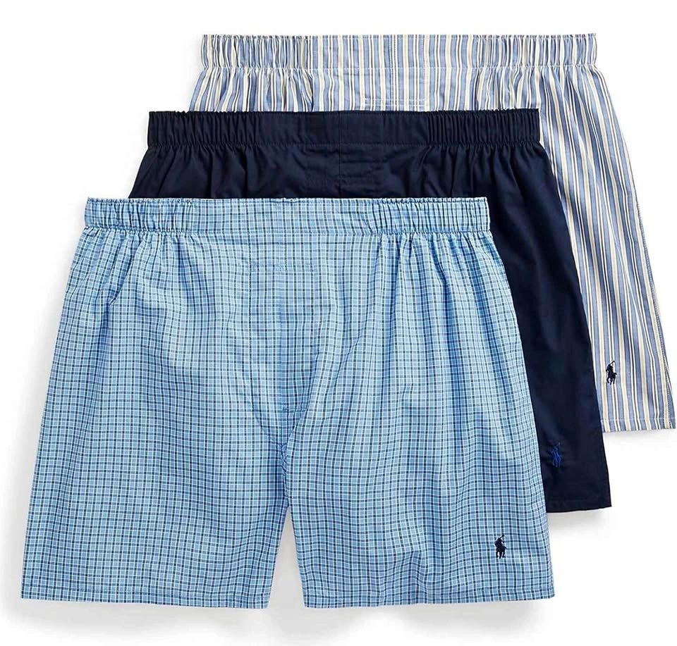 Polo Ralph Lauren Mens Classic Fit Cotton Woven Boxers 3-pack XL
