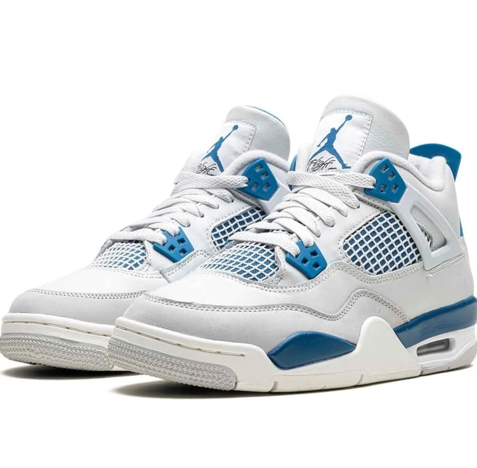 NEW Jordan Big Kid's 4 Retro Off White/Military Blue SIZE: 5Y - photo 5