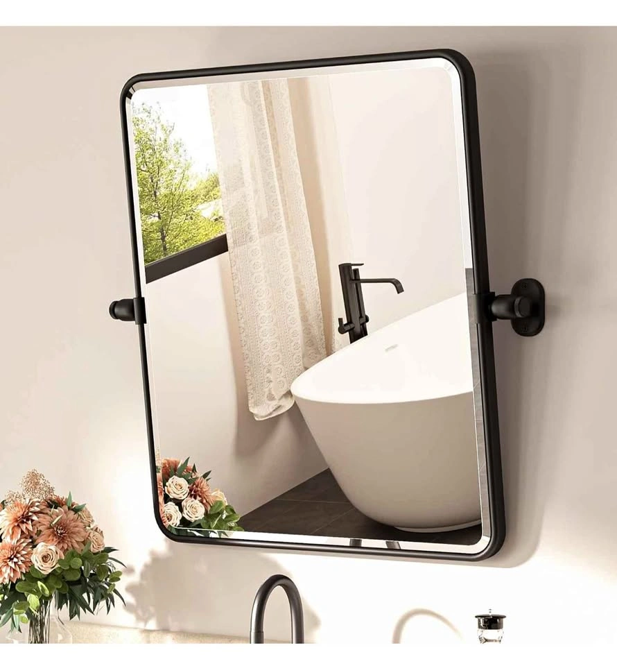 TETOTE Pivot Bathroom Mirror 20 x 24 Black