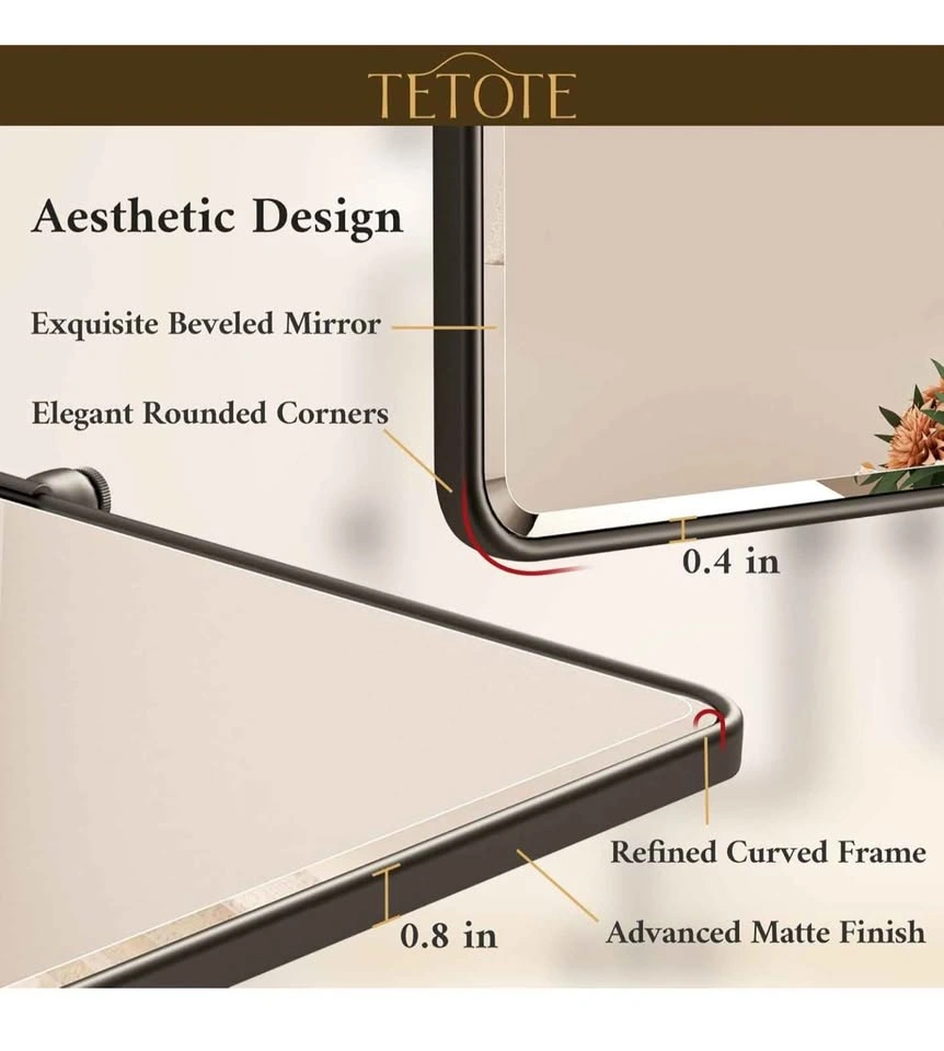 TETOTE Pivot Bathroom Mirror 20 x 24 Black - photo 4
