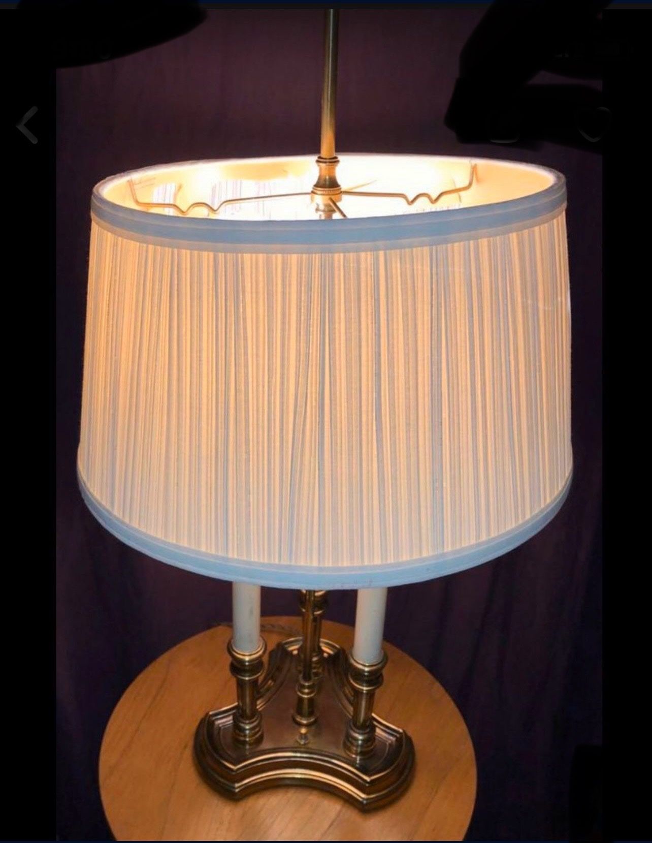 STIFFEL BRASS FRENCH BOUILLOTTE DESIGN 3 CANDLE STICK TABLE LAMP - photo 4