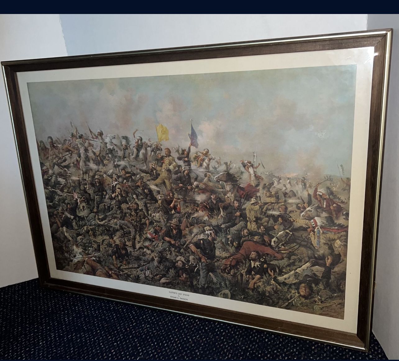 E.S. Paxson Custer's Last Stand Print Signed & Framed