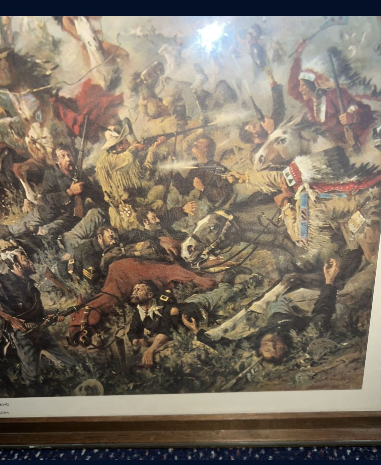 E.S. Paxson Custer's Last Stand Print Signed & Framed - photo 3