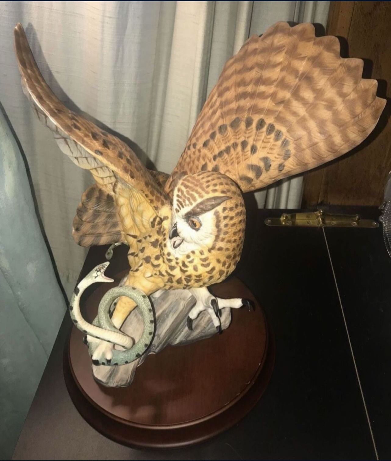 Franklin Mint "THE EAGLE OWL" Porcelain Figurine