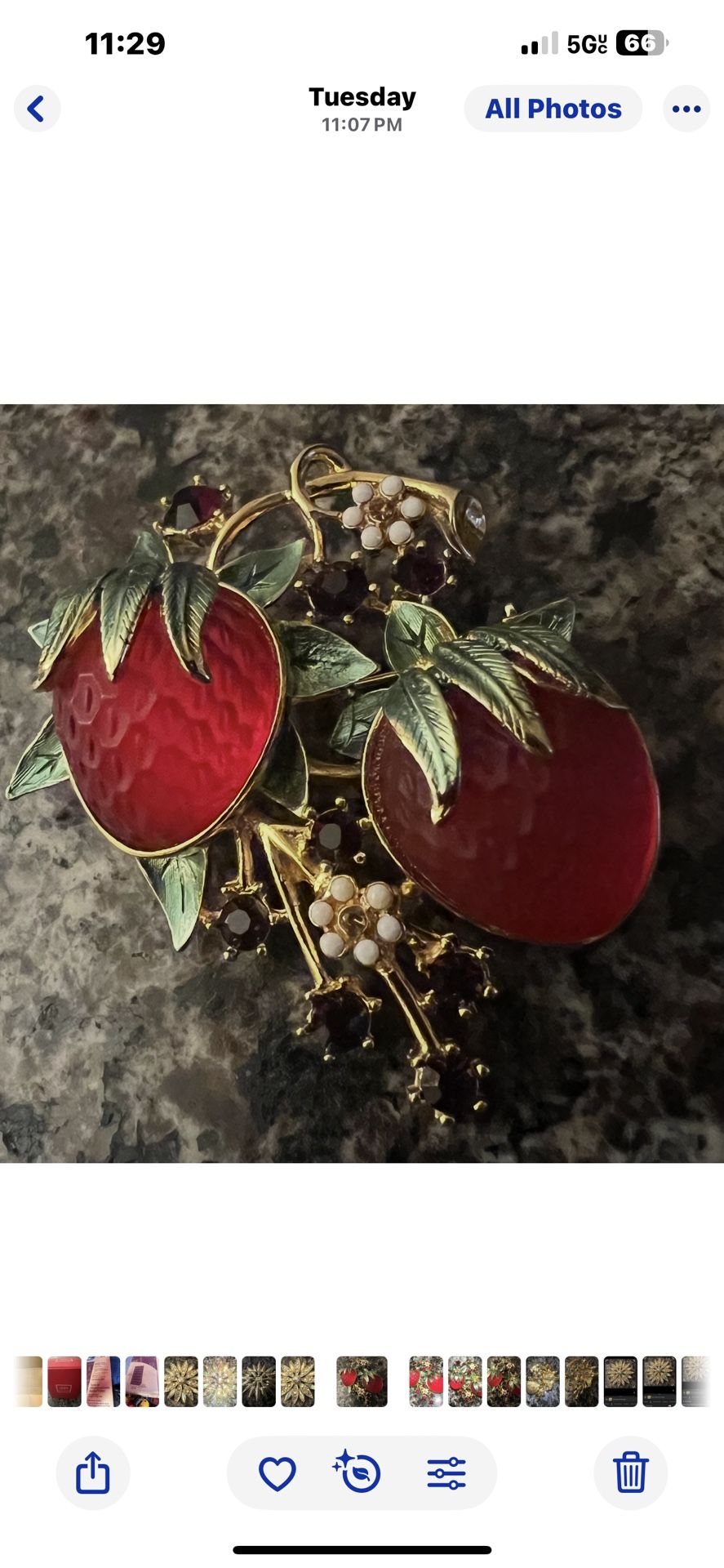Vintage Signed Graziano Strawberries Brooch - photo 4